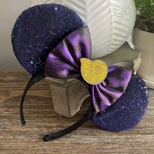 Disney 100 Villains Ursula Sequined Mickey Mouse Ears Headband Black Purple